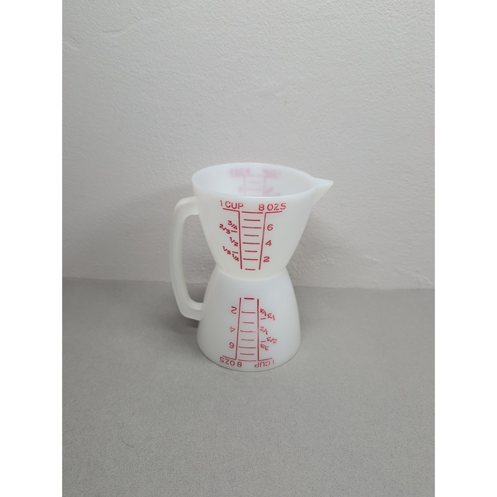 Vintage Tupperware Double Solid Liquid Dry Wet 1 Cup 8‎ oz Measuring Cup